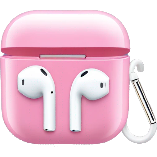 apple air pods with  ligpink bow emoji