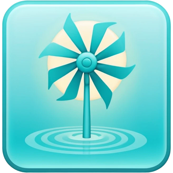 a Tiny compressed Stylized light-turquoise wind wind symbol inside a pastel gradient white square icon, light turquoise borders emoji