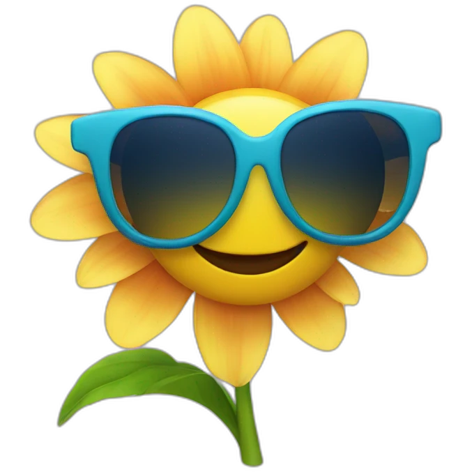 A Flower with sunglasses emoji