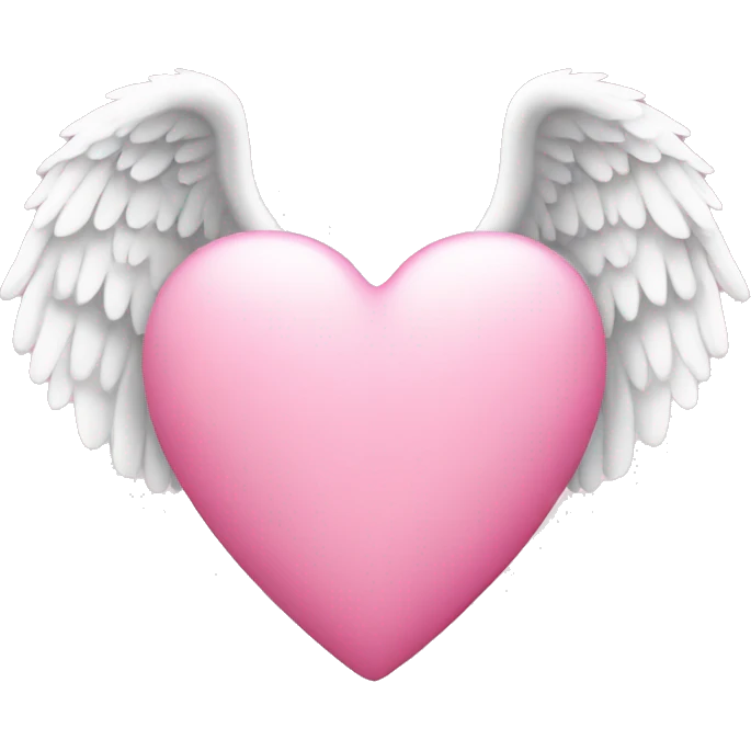 Pink heart with white angel wings emoji