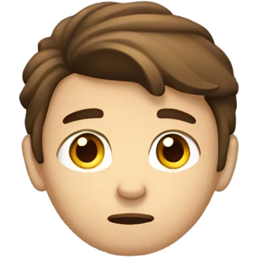 caucasian Sad boy brown hair emoji