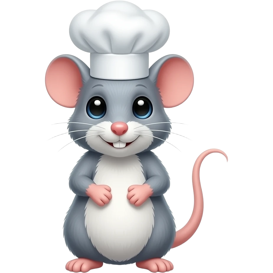 emoji of a rat with cookhat emoji