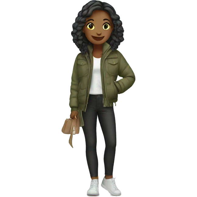stylish girl in outdoor scene emoji