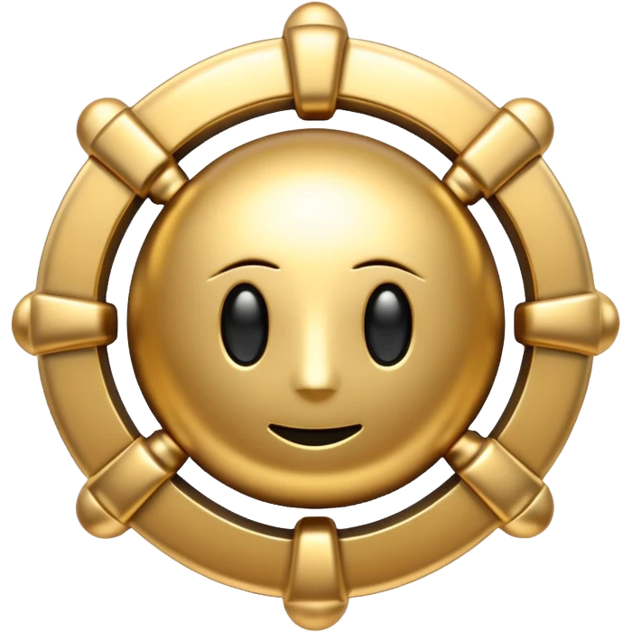 abstract amulet emoji, liquid metal form, symmetrical design, mystical futuristic 3D icon, isolated on white emoji