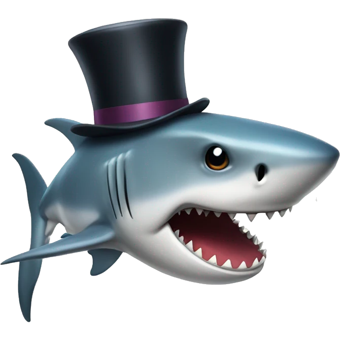 shark with tophat emoji