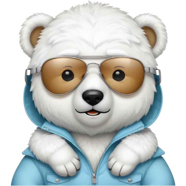 baby Polar bear with aviators emoji