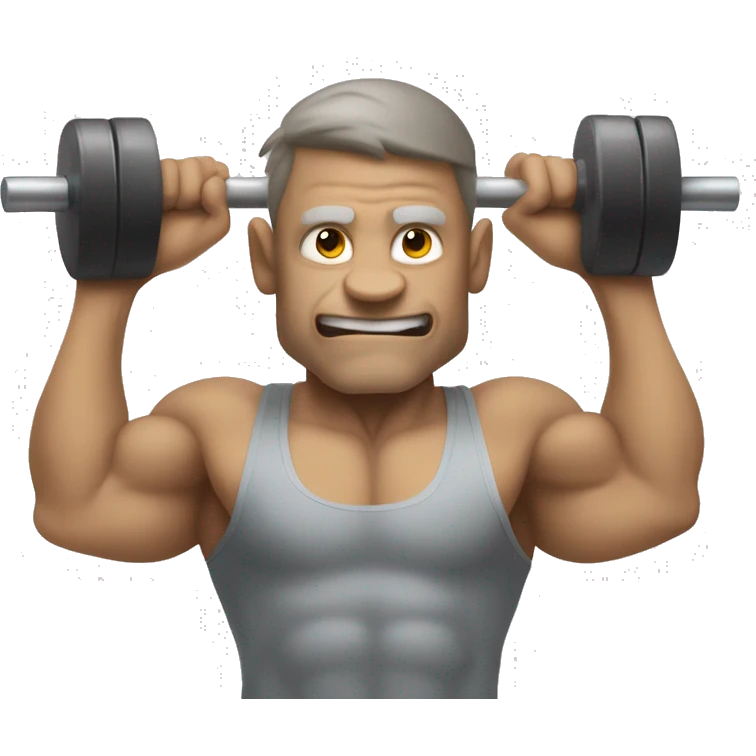 Create an emoji of a rat person lifting weights with a determined expression. Make it look like a true gym enthusiast. emoji
