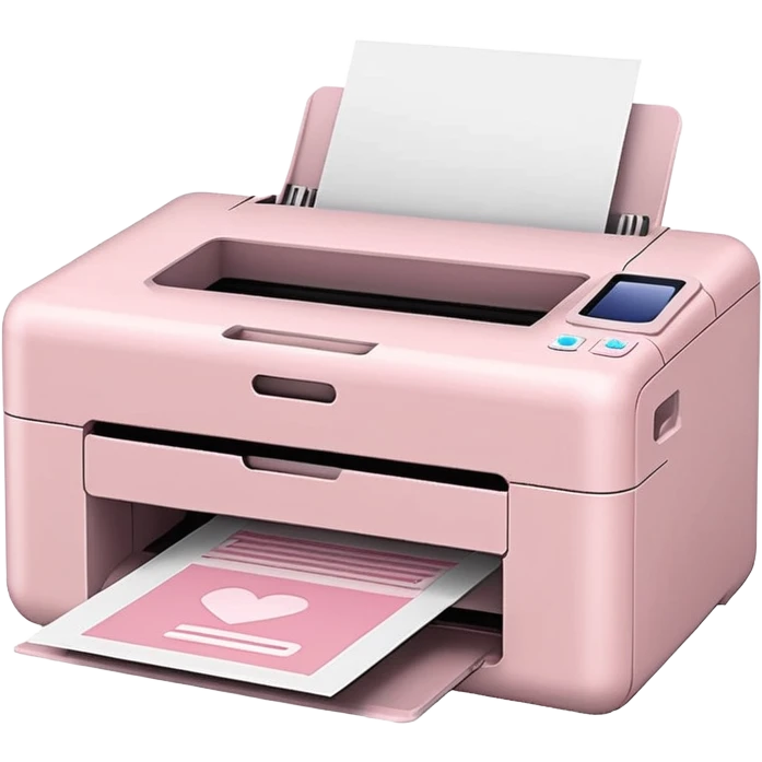 Light Pale Pink Multi function Printer emoji