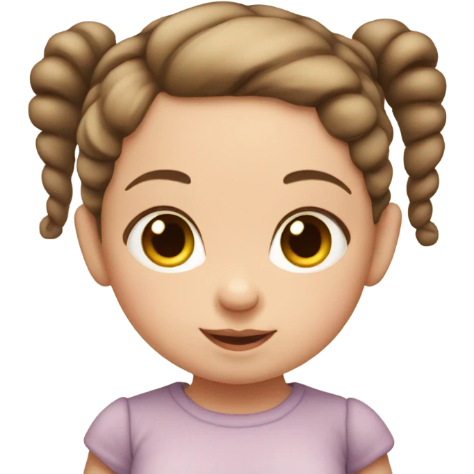  baby white girl with brown pigtails  emoji