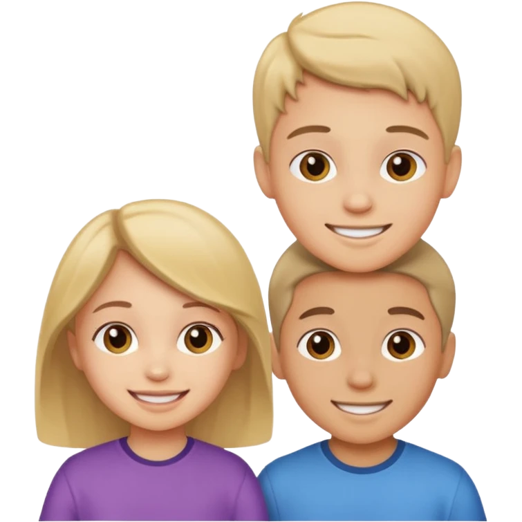 two kids light skin girl and a boy emoji