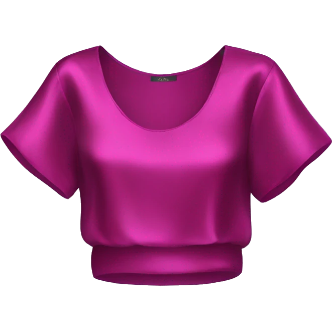 Realistic magenta silk crop top blouse. emoji