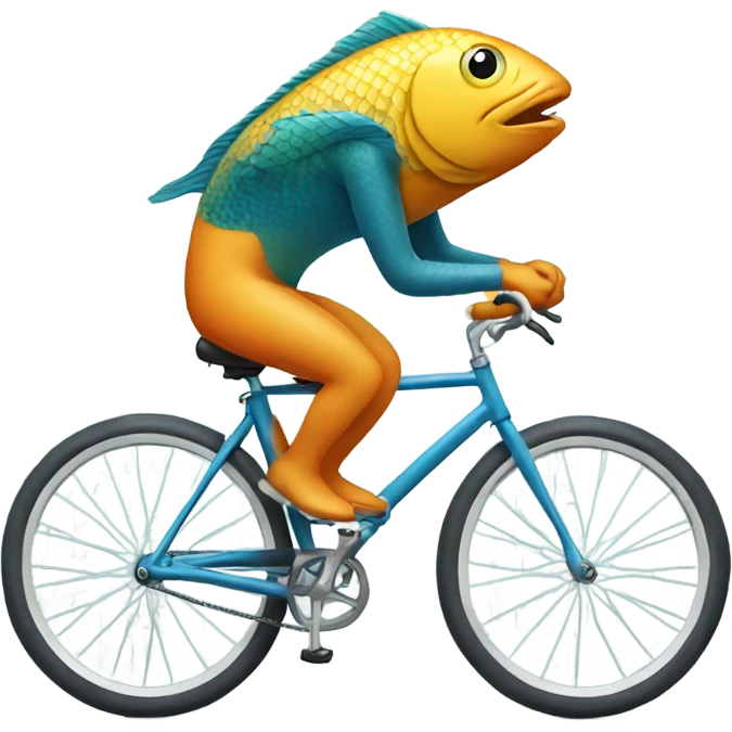 Fish riding a bike emoji
