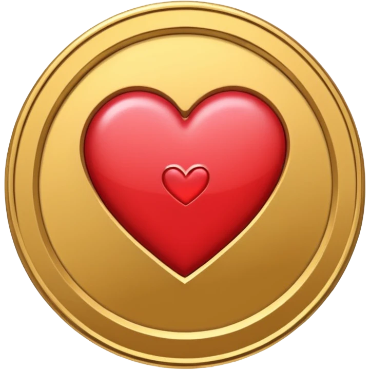 vilet coin with heart emoji