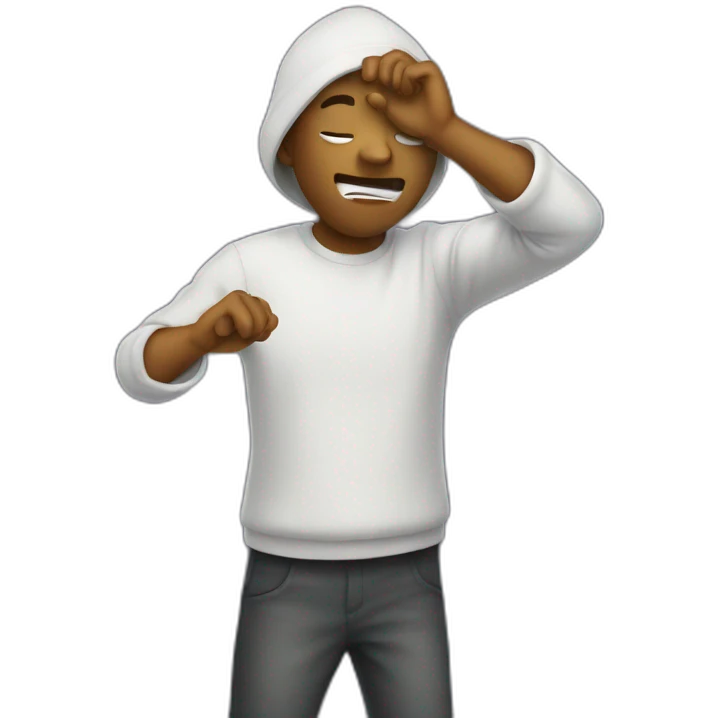personne qui fait un dab emoji
