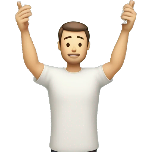a man that in this right hand holds money and its other hand holds a phone and he is holding his hands up like praying and at top of his head is an texture of a Expense Management App  emoji
