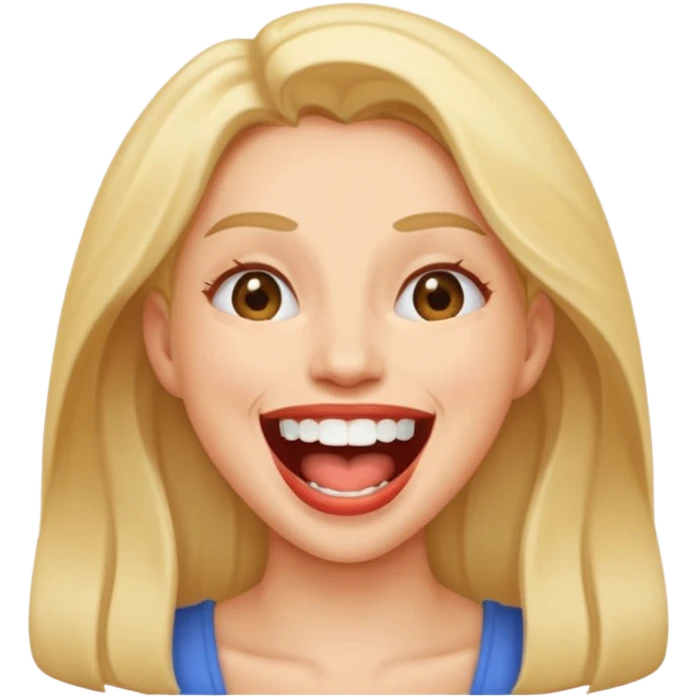 woman laugh her mouth wide open emoji