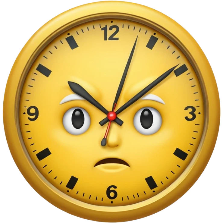 A yellow head saying clock it emoji