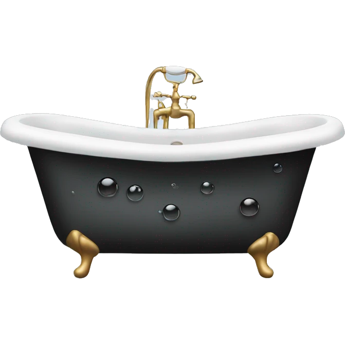 bathtub with black bubbles emoji