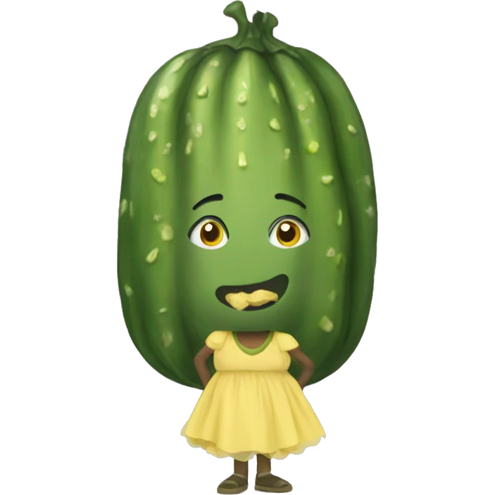 Pickle in a dress emoji