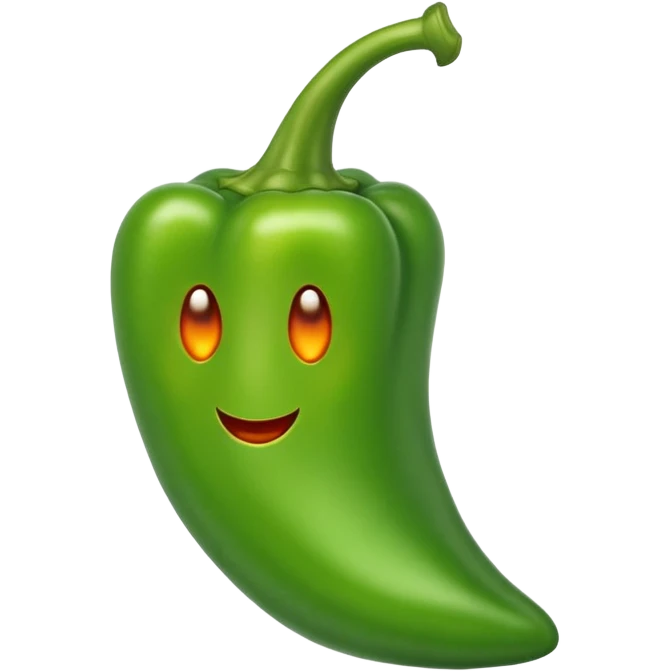 hot green pepper with fiery effect emoji