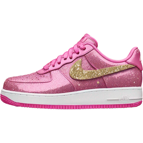 Pink Nike AF1s with glitter  emoji