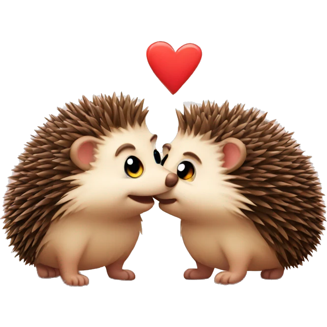 Two hedgehog in love emoji