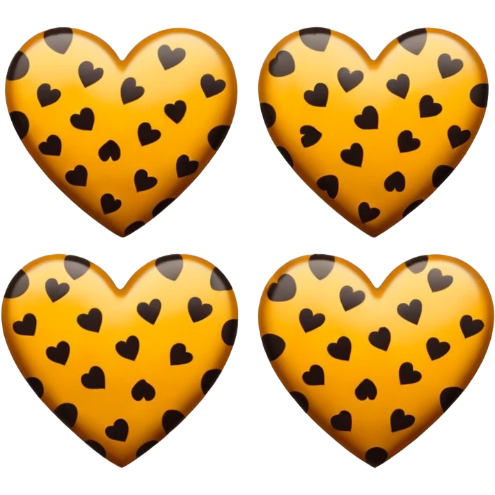 Cheetah print hearts emoji