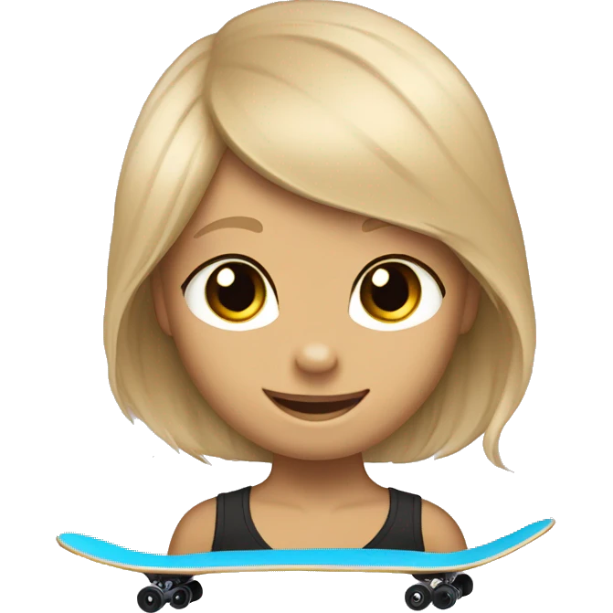 Blonde hair otter on surfskate emoji
