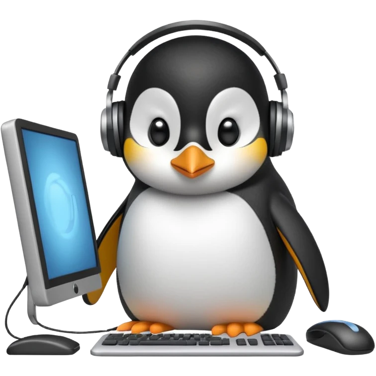 penguin is doing a hack emoji