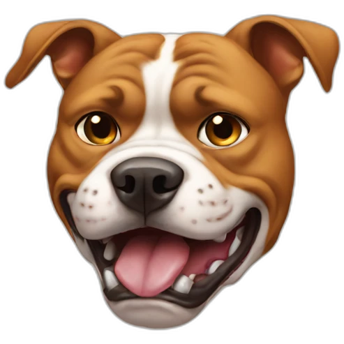 angry pitbull barking at a cat emoji