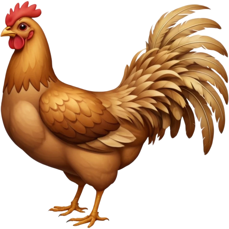 skinny light brown chicken full body no comb emoji