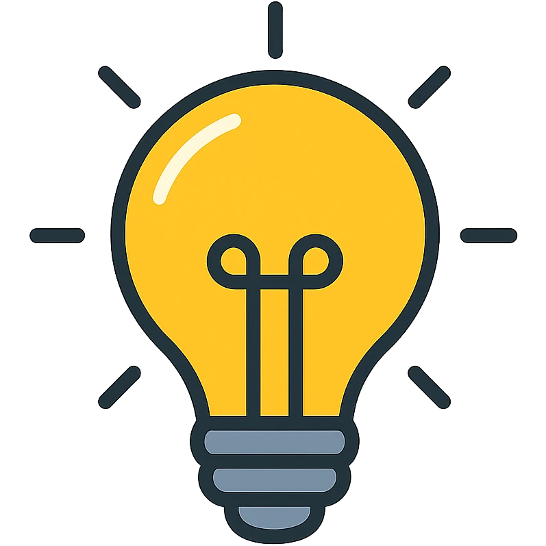 light bulb icon, simple, modern, classic yellow glass, glowing effect emoji