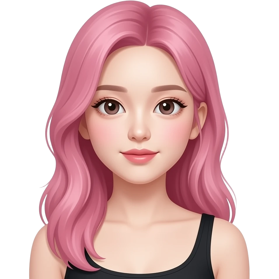 kpop pink hair girl emoji