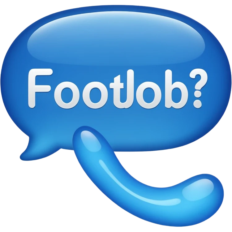 a text message bubble thats says "footjob?" emoji
