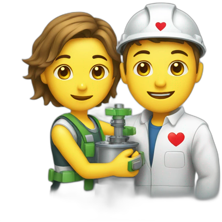 a nuclear power plant worker is in love emoji