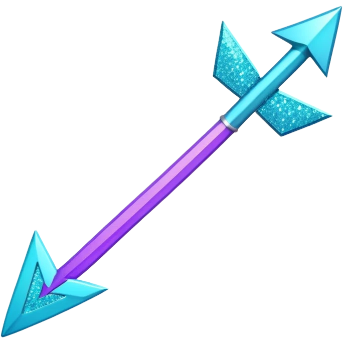 flecha para esquerda glitter roxo e ciano emoji