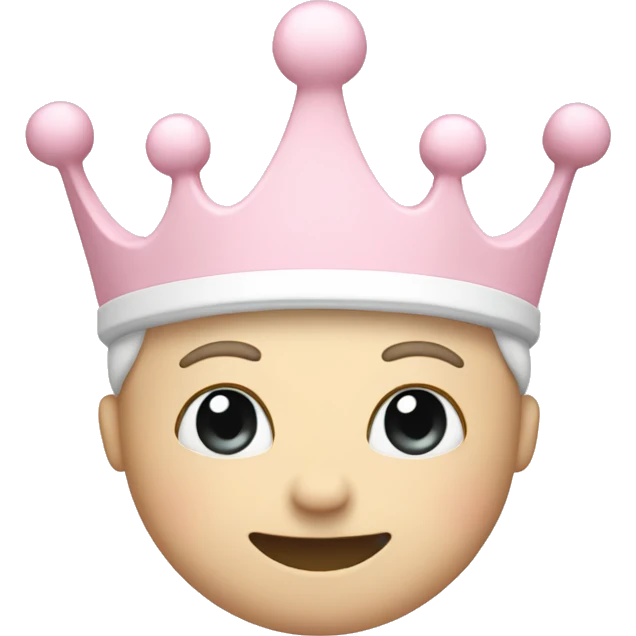 White and pastel pink crown emoji