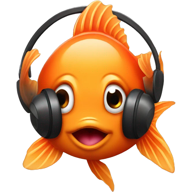 Goldfish wearing headphones  emoji