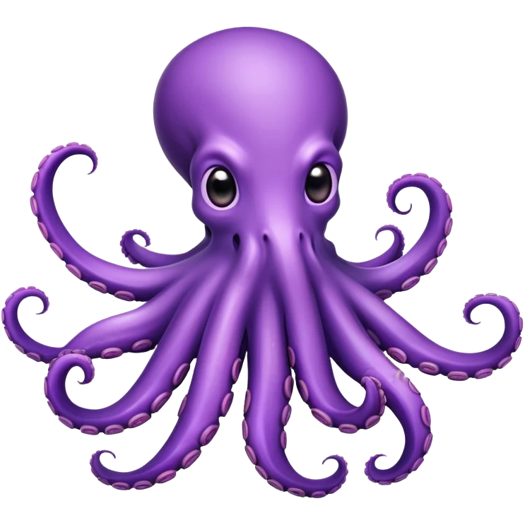 cute purple octopus with eight tentacles emoji