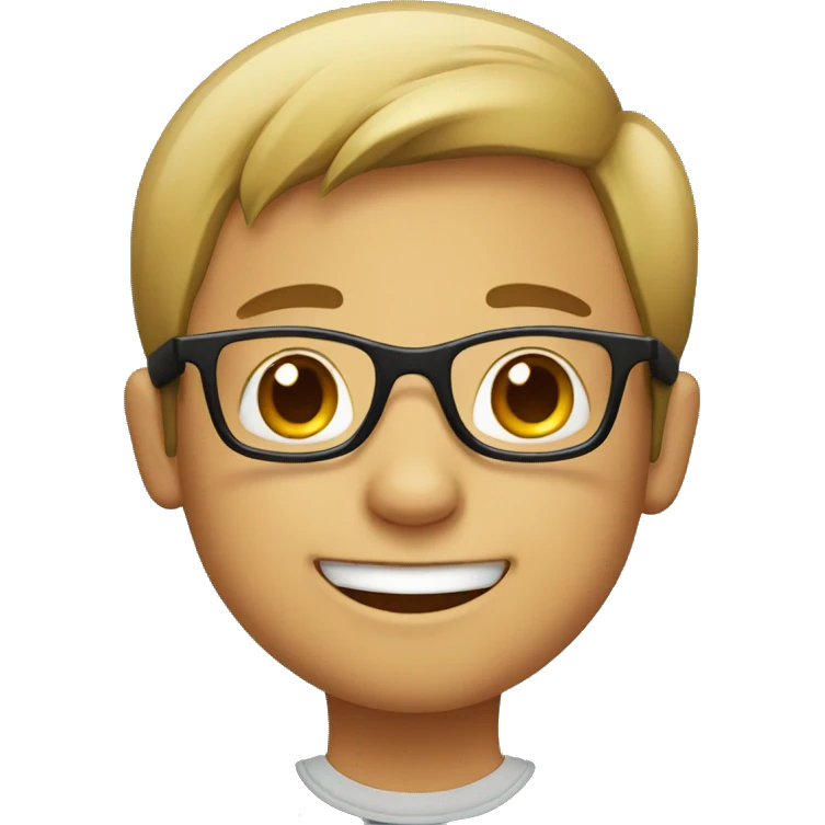 smiling boy with glasses emoji