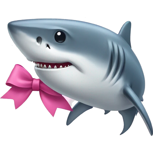 shark pink bow emoji
