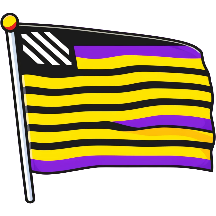 flag with three horizontal stripes - red, yellow, and purple emoji