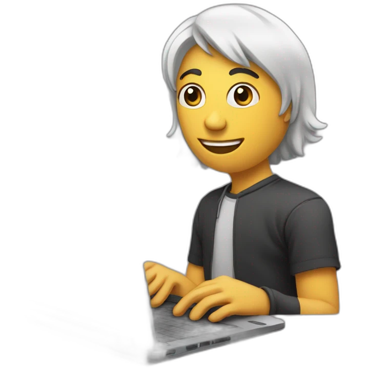 Milei with a laptop emoji