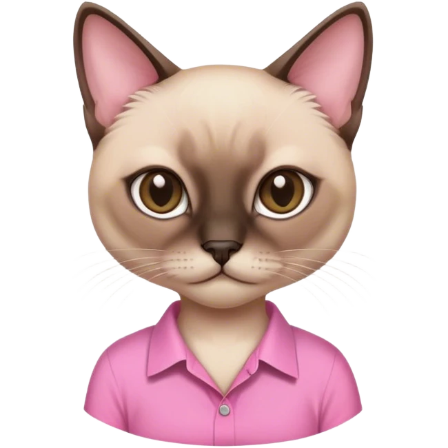 Siamese cat with pink shirt emoji