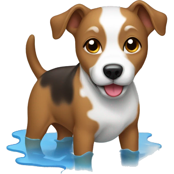 Dog with puddle emoji