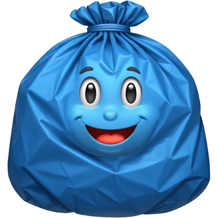 blue garbage bag emoji