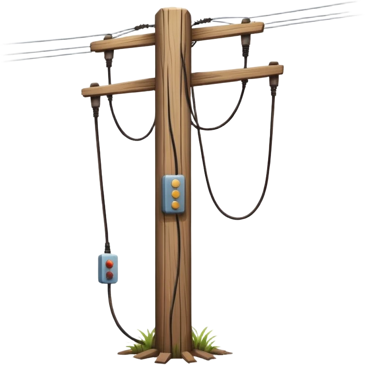 Electric pole with wires  emoji