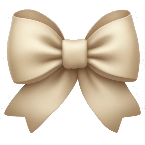 Cute x mas beige and white bow emoji