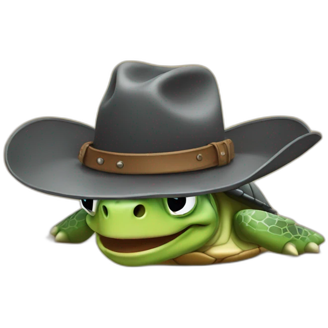 turtle with a cowboy hat emoji