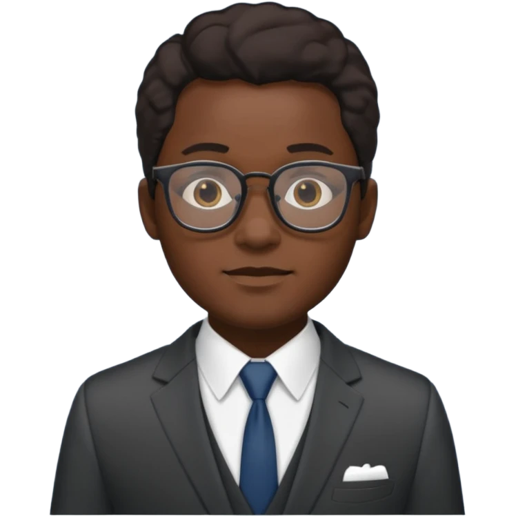 black man in suits wearing glasses emoji